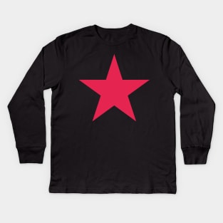 Bright red five-pointed star Kids Long Sleeve T-Shirt